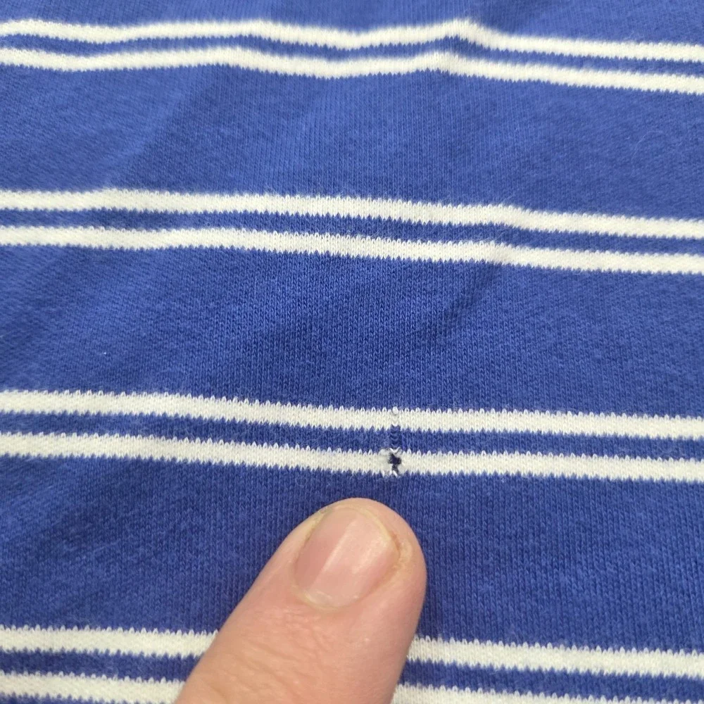 Polo Ralph Lauren Striped Polo Shirt Mens L Blue White‎ Pony Logo Short Sleeve